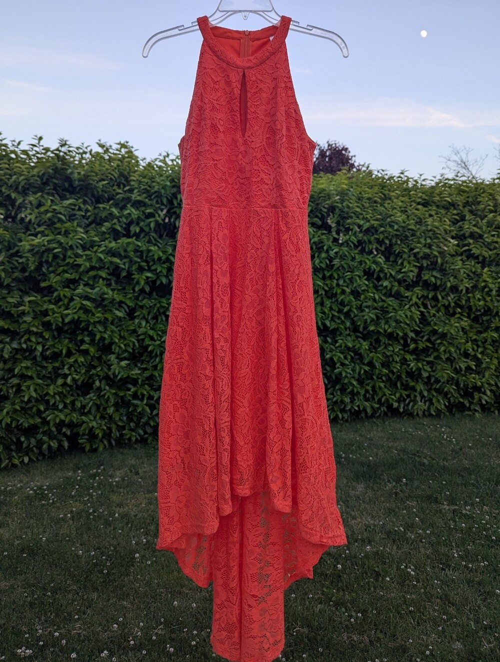 Orange Floral Lace Dress